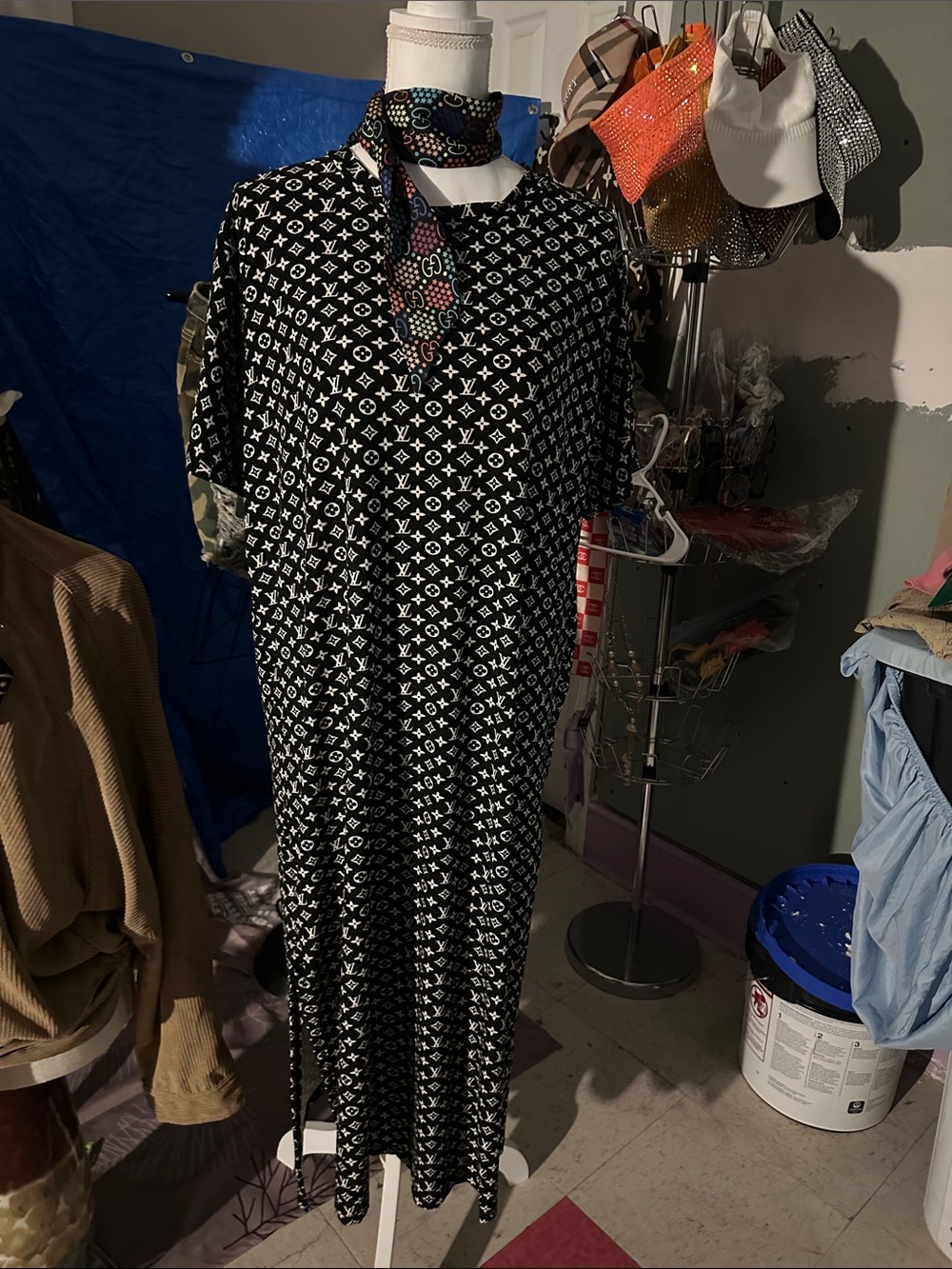 Black Patterned Maxi Dress - Elegant Everyday Style
